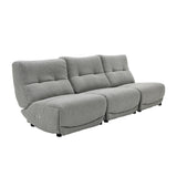 Divani Casa Basil - Modern Grey Fabric Small Sofa With 3 Electric Recliners
