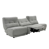 Divani Casa Basil - Modern Grey Fabric Small Sofa With 3 Electric Recliners
