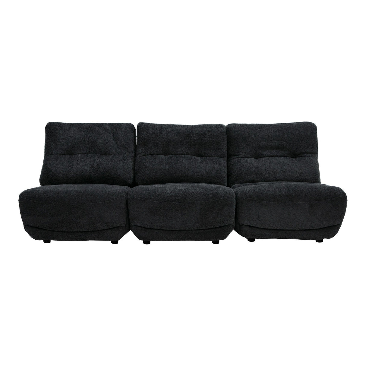 Divani Casa Basil - Modern Dark Grey Fabric Small Sofa With 3 Electric Recliners