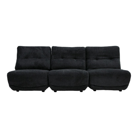 Divani Casa Basil - Modern Dark Grey Fabric Small Sofa With 3 Electric Recliners