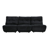 Divani Casa Basil - Modern Dark Grey Fabric Large Sofa With 3 Electric Recliners