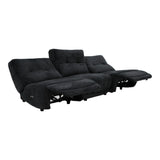 Divani Casa Basil - Modern Dark Grey Fabric Small Sofa With 3 Electric Recliners