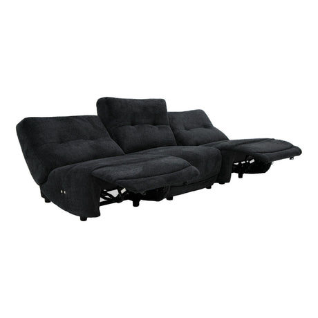 Divani Casa Basil - Modern Dark Grey Fabric Large Sofa With 3 Electric Recliners