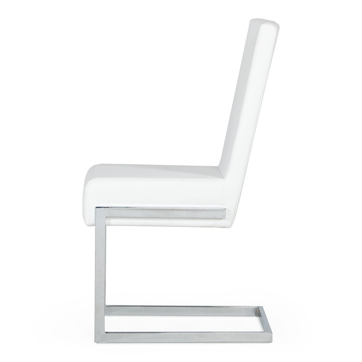 Modrest Batavia - Modern White & Stainless Steel Dining Chair (Set of 2)