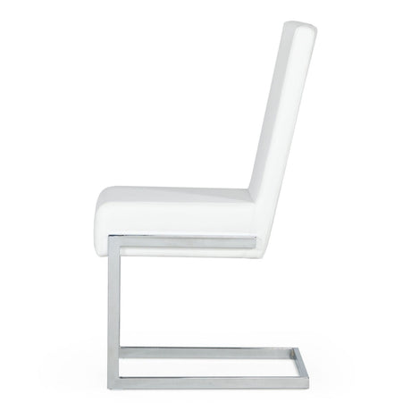 Modrest Batavia - Modern White & Stainless Steel Dining Chair (Set of 2)