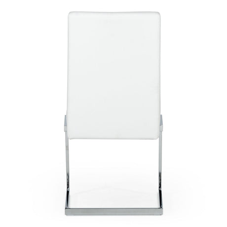 Modrest Batavia - Modern White & Stainless Steel Dining Chair (Set of 2)