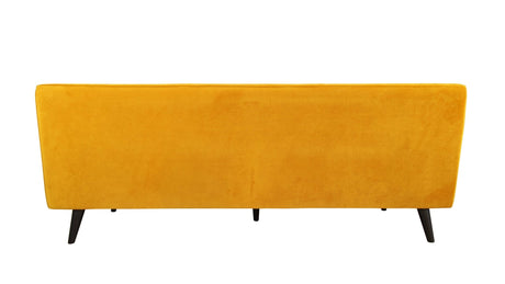 Baylee Sofa Maize Yellow Velvet Upholstered 80 inch - Modern Space-Saving Design