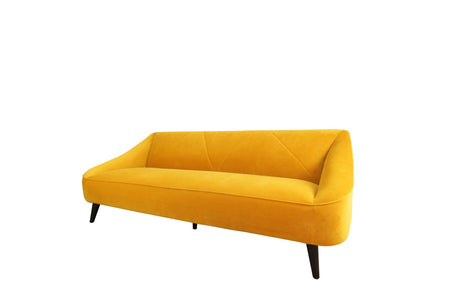 Baylee Sofa Maize Yellow Velvet Upholstered 80 inch - Modern Space-Saving Design