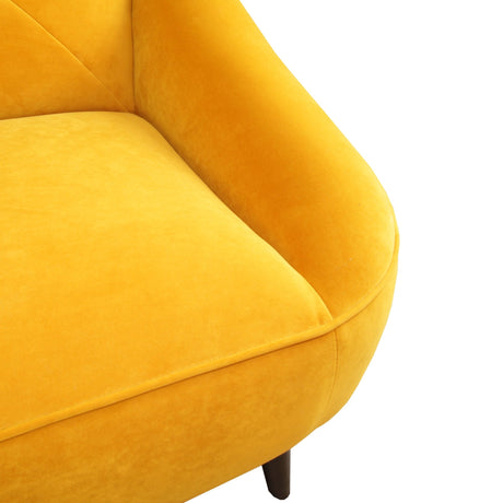 Baylee Sofa Maize Yellow Velvet Upholstered 80 inch - Modern Space-Saving Design