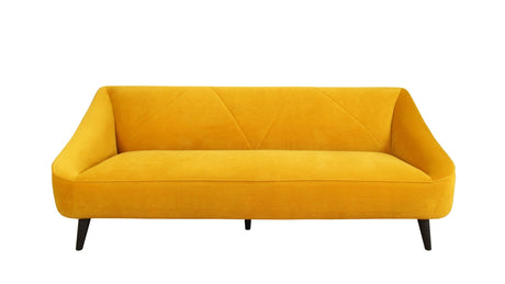 Baylee Sofa Maize Yellow Velvet Upholstered 80 inch - Modern Space-Saving Design