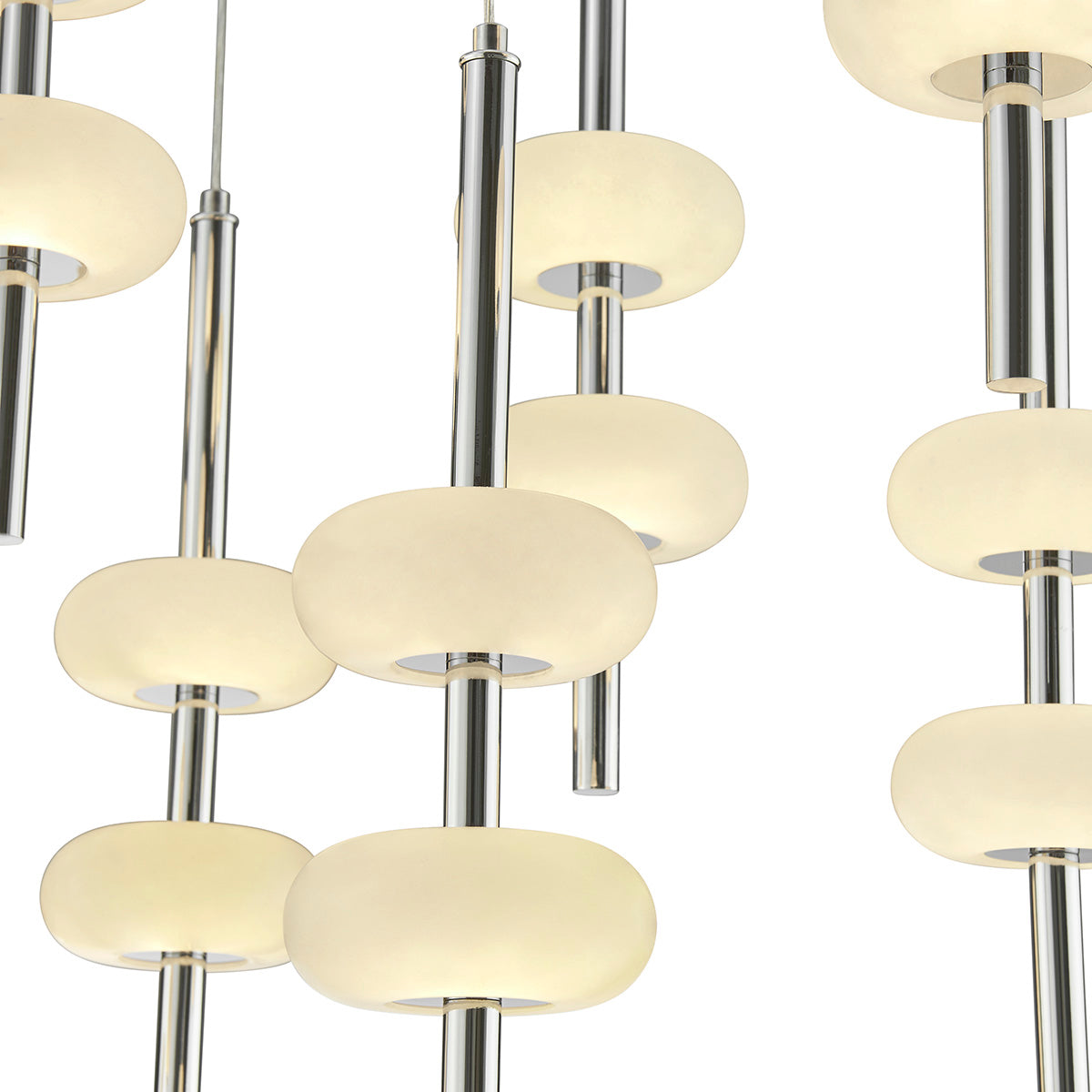 Double Spanish Alabaster Rectangular Chandelier // Chrome  | Finesse - Home Elegance USA