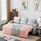 9191 Light gray pull - out storage sofa | Home Elegance USA