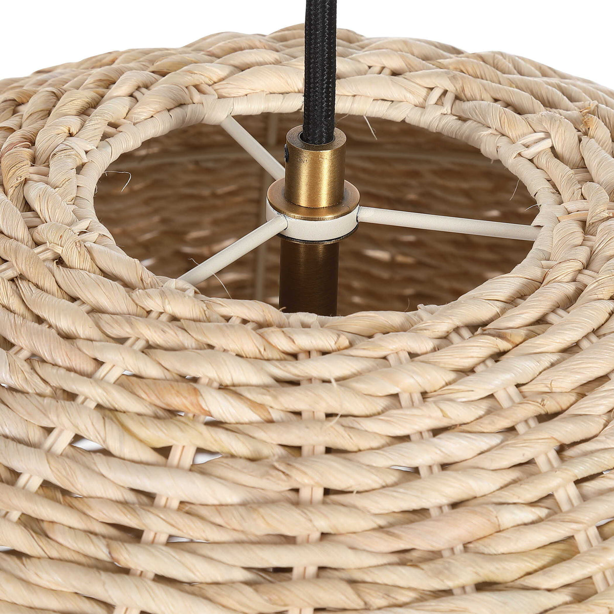 Seagrass 1 Light Dome Pendant - Light Brown by Uttermost - View 5
