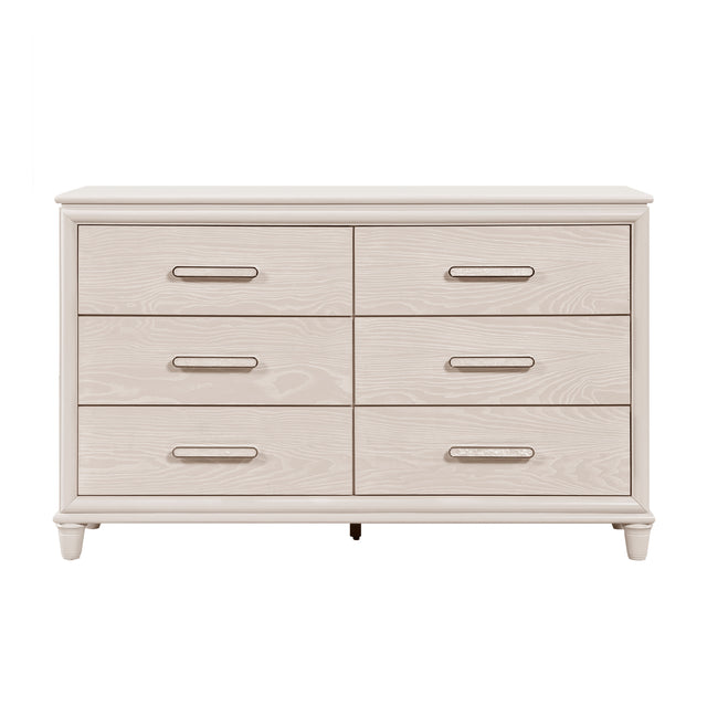 Modern Glam Style Six-Drawer Dresser with Jewelry Trays Wooden Bedroom Furniture 1pc