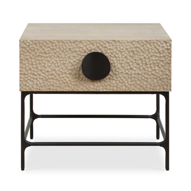 Lunar Wooden Side Table Black / Woodtone - Light Brown by Uttermost - View 1