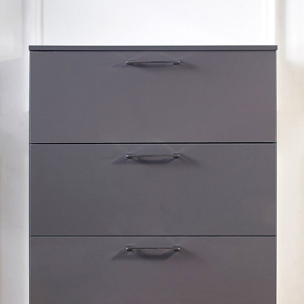 Bliss Glossy Four - Drawer Jumbo Chest in Dark Gray - B040S00003 - Home Elegance USA - 2