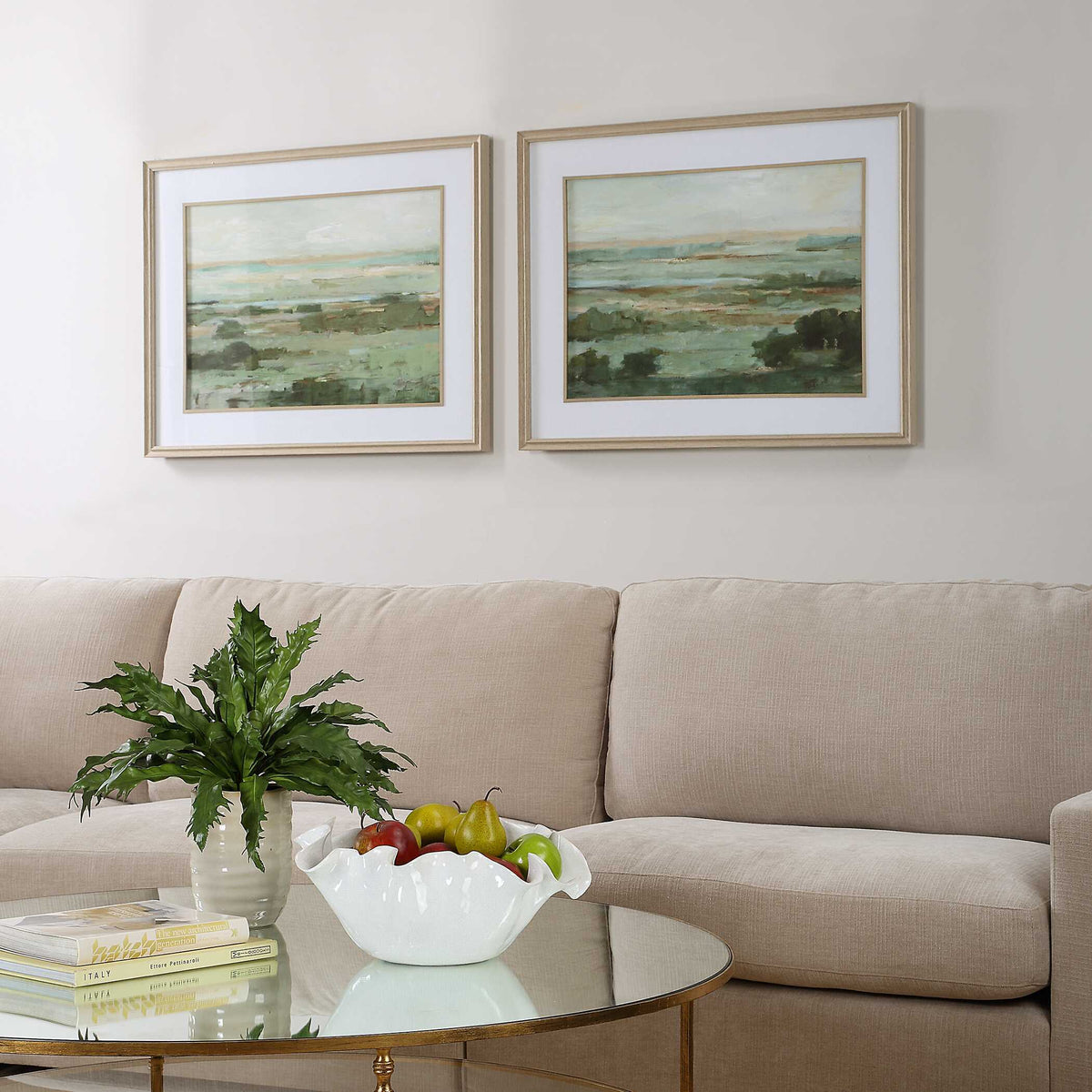 Warm Valley Framed Prints (Set of 2) - Light Brown by Uttermost - View 3