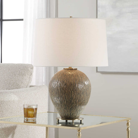 Rya Ceramic Table Lamp - Dark Brown by Uttermost - View 2
