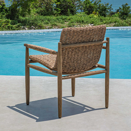 Sumba Golden Flax Outdoor Dining Chair - Light Brown by Uttermost - View 14