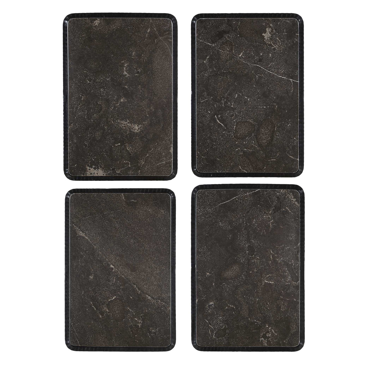 Cavern Stone & Iron Accent Table - Black by Uttermost - View 8