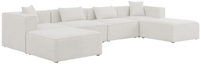 Cube - Modular Sectional 6 Piece - Cream - Fabric - 630Cream - Sec6B - Home Elegance USA - 1