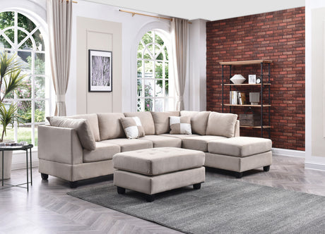Malone G631B-SC Sectional ( Without Ottoman) , White - sold by Home Elegance USA
