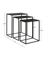 Coreene Iron Nesting Tables (Set of 3) - Black by Uttermost - View 6