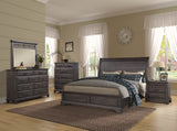 Queen Sleigh Bed with dresser mirror chest and nightstand