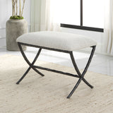 Brisby Fabric Small Bench - Light Gray by Uttermost - View 2