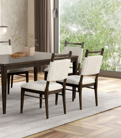 7pc Dining Room Set Dark Walnut Wooden Dining Table 6x Side Chairs Rubber wood Modern Kitchen Dining - sold by Home Elegance USA