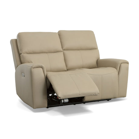 Jarvis Power Reclining Loveseat With Power Headrests - Parchment | Flexsteel