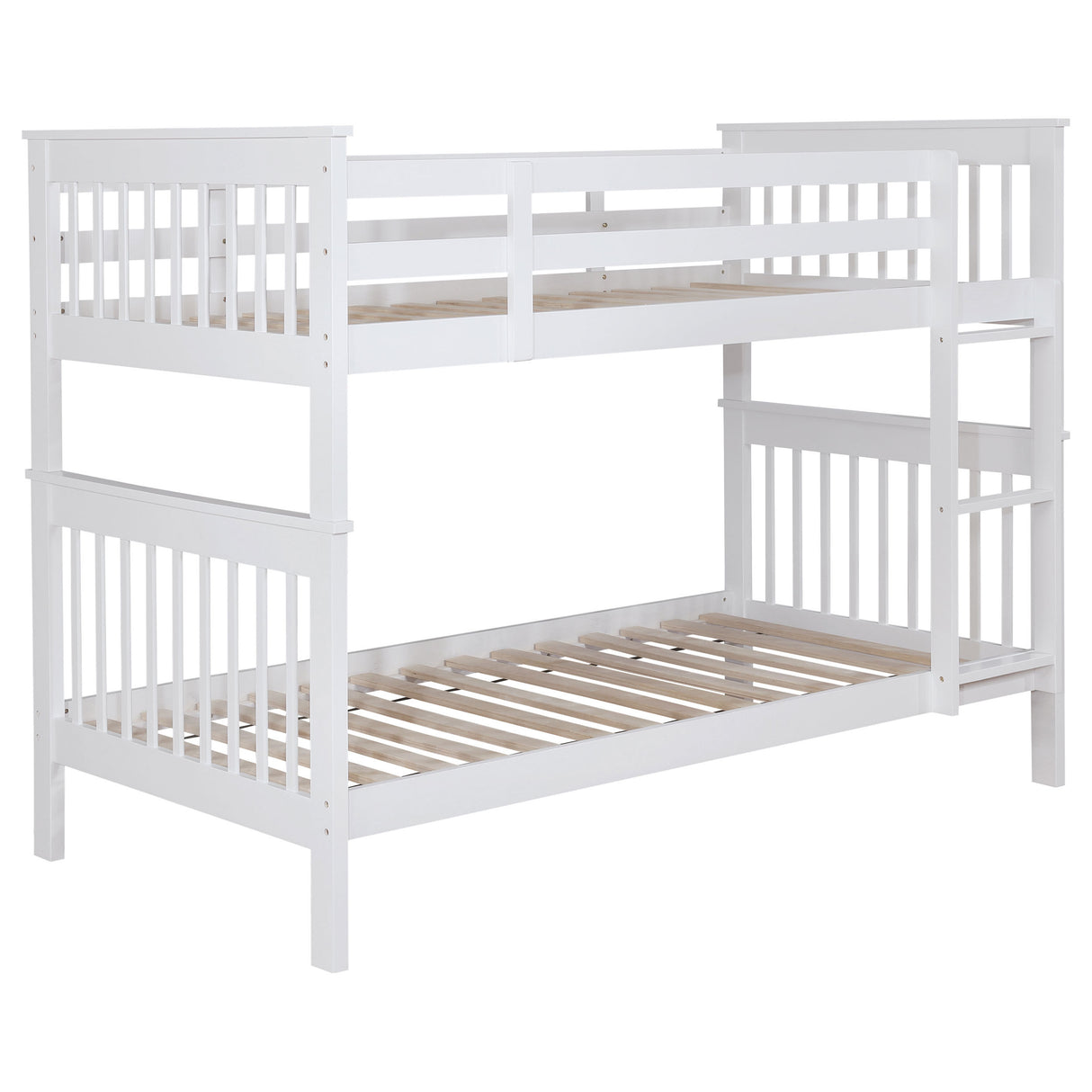Madison White Twin Over Twin Bunk Bed - sold by Home Elegance USA