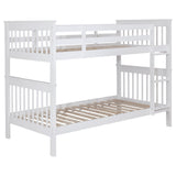 Madison White Twin Over Twin Bunk Bed - sold by Home Elegance USA