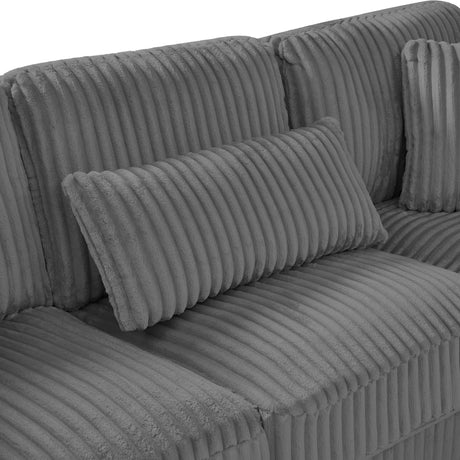 Modern Oversized U-shaped Sectional Sofa with Chaise Lounge in Dark Gray Corduroy, 129' - sold by Home Elegance USA