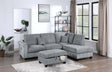 Contemporary Style 3pc Sectional Set Right Arm Chaise Left Arm Sofa w/ USB Port Storage Ottoman Throw Pillow Wooden Legs Fog Finish Primary Living Room - sold by Home Elegance USA