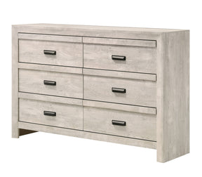1pc Contemporary Dresser Six Storage Drawers Rustic Beige Gray Finish Bedroom Wooden Furniture
