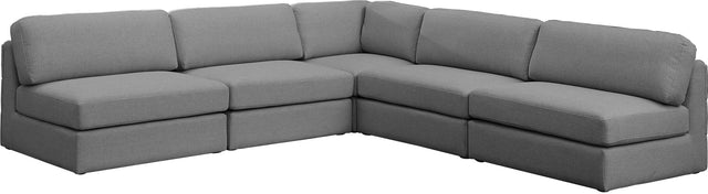 Beckham - Modular Sectional 5 Piece - Gray - Fabric - Modern & Contemporary | Home Elegance USA