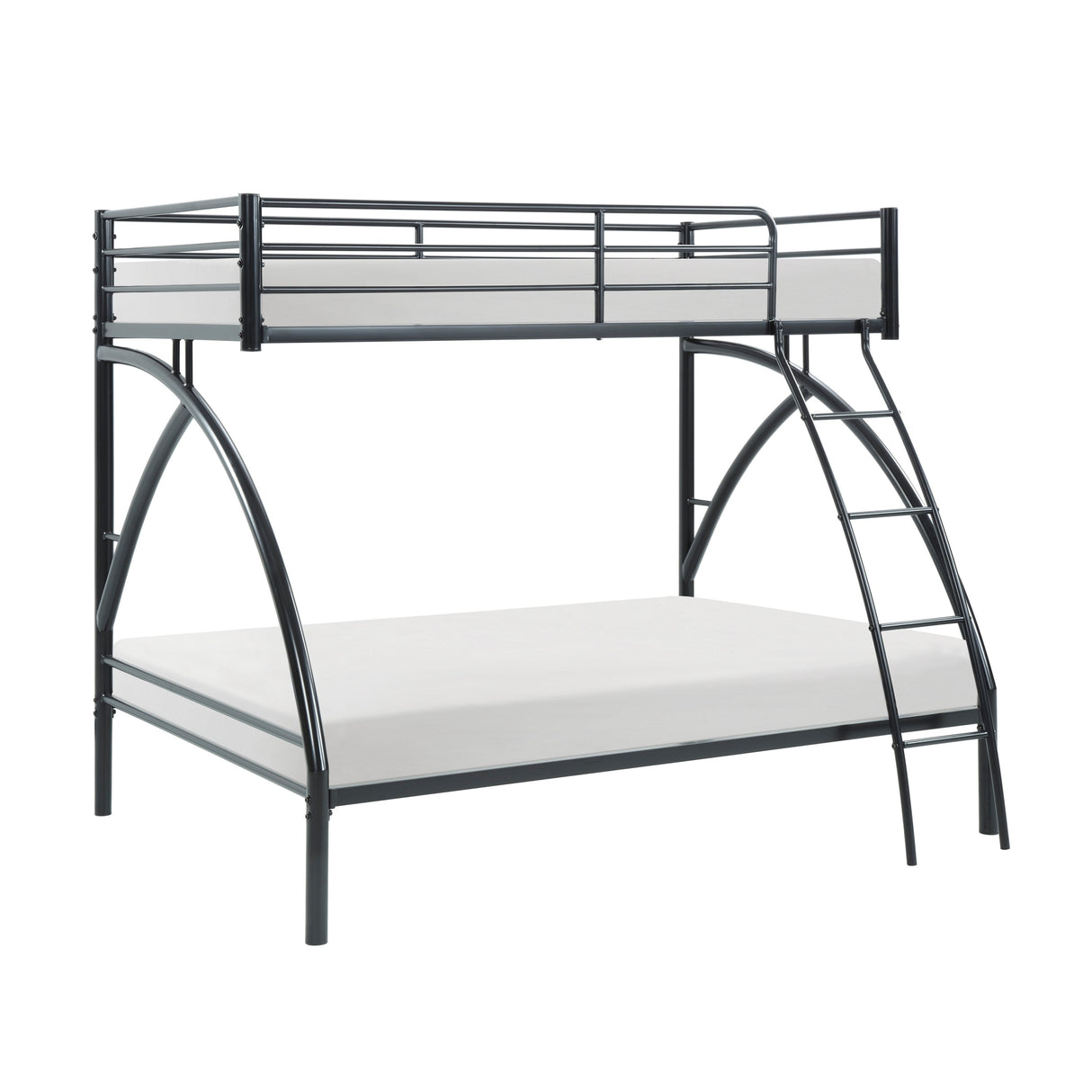 Black Metal Frame Twin/Full Bunk Bed, Youth Bed, Youth Bedroom Furniture, Easy Assembly - sold by Home Elegance USA