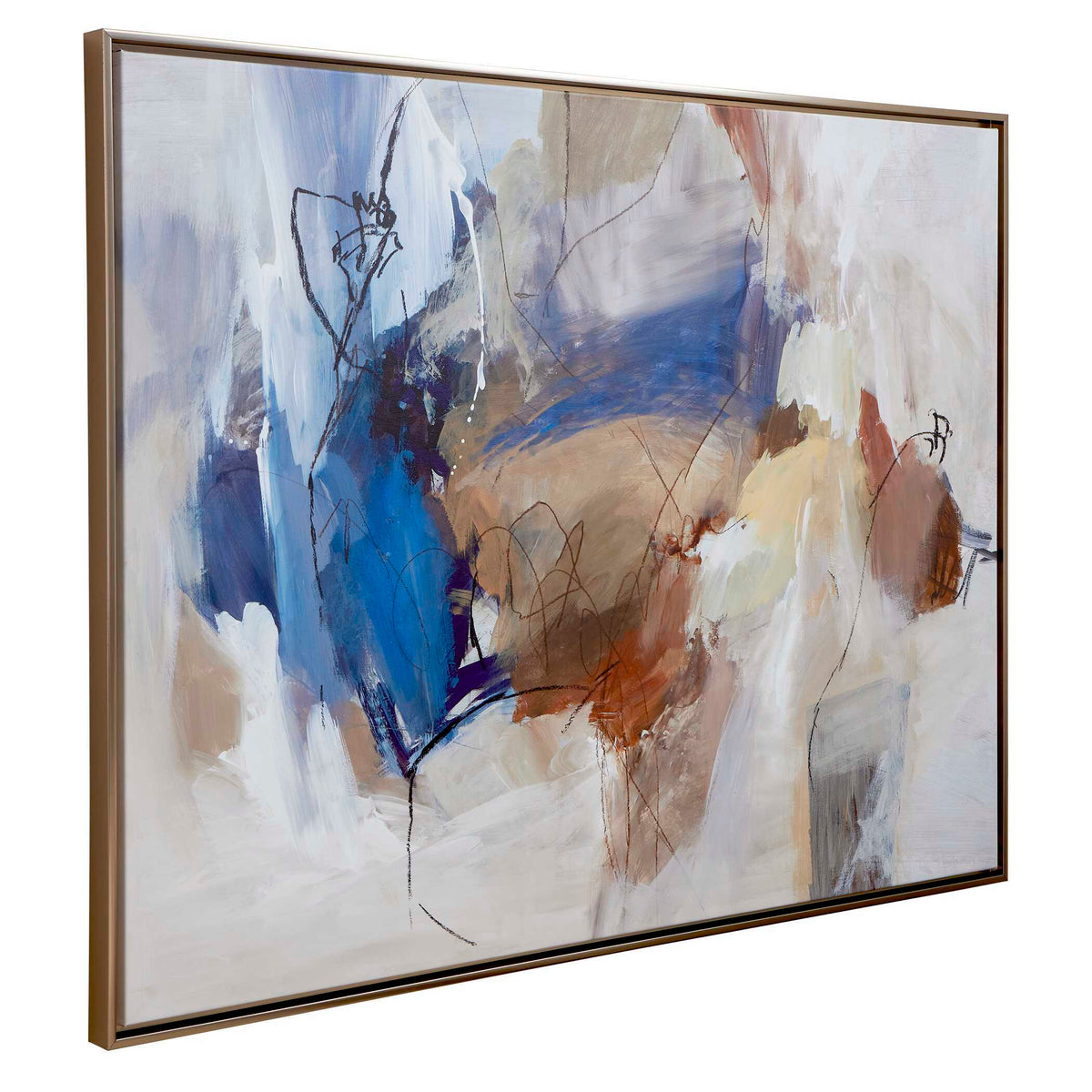 Subtle Nuances Framed Abstract Art - Blue by Uttermost - View 3