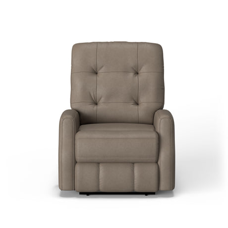Devon Transitional Leather Power Recliner, Power Headrest | Flexsteel