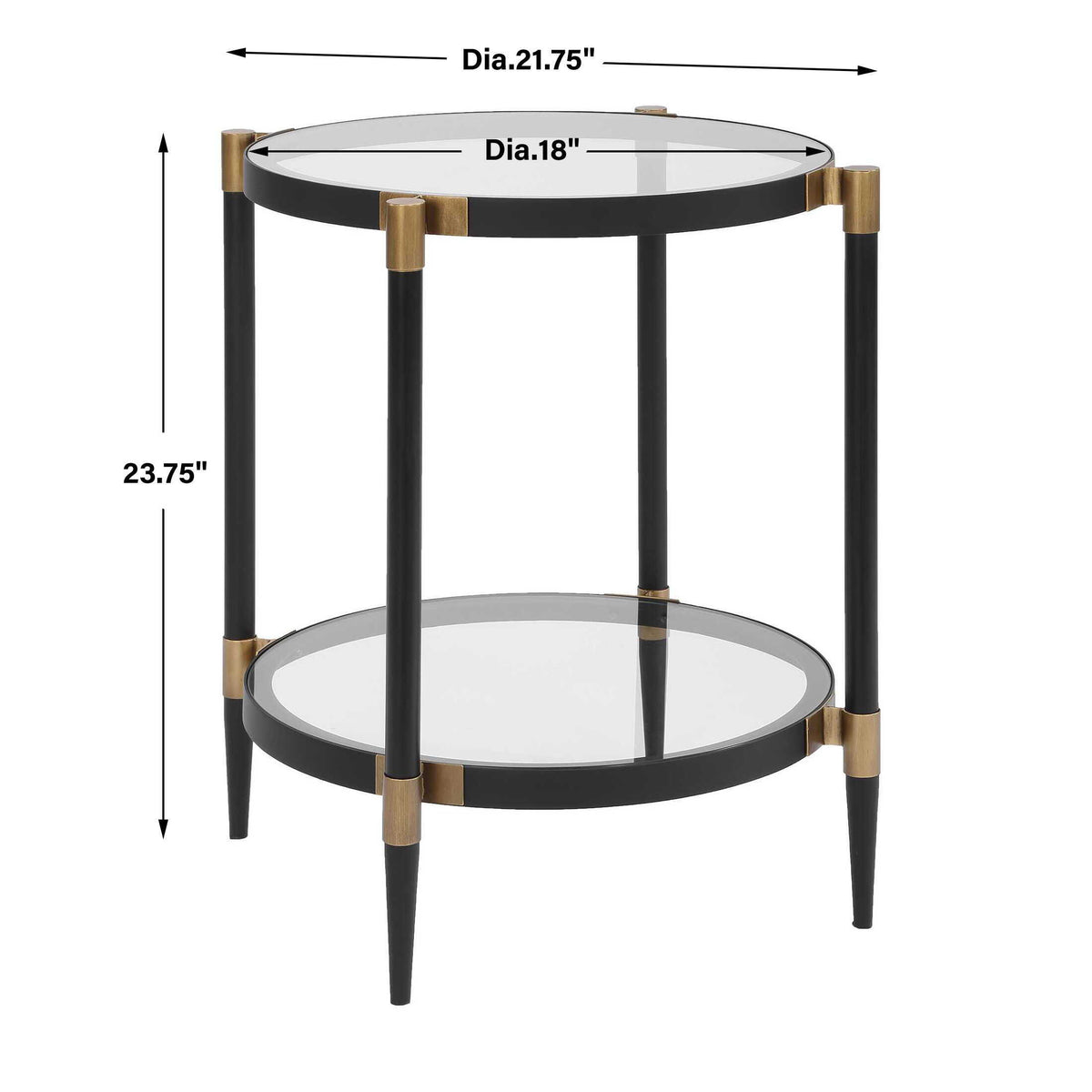 Chadid Round Glass Side Table - Black by Uttermost - View 8