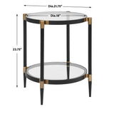 Chadid Round Glass Side Table - Black by Uttermost - View 8