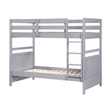 Bunk Bed Twin Over Twin Gray Finish Sturdy Wood Frame Guard Rails Youth Bedroom Furniture 1pc - sold by Home Elegance USA