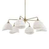 Biddeford 6 Light Beaded Pendant - Gold / White by Uttermost - View 7