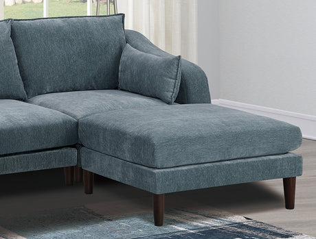 Modern Gorgeous Mineral Morgan Fabric 6pcs Modular Sectional Set Armless Chairs One Arm Chair Ottoman U-Shaped Couch Living Room - sold by Home Elegance USA