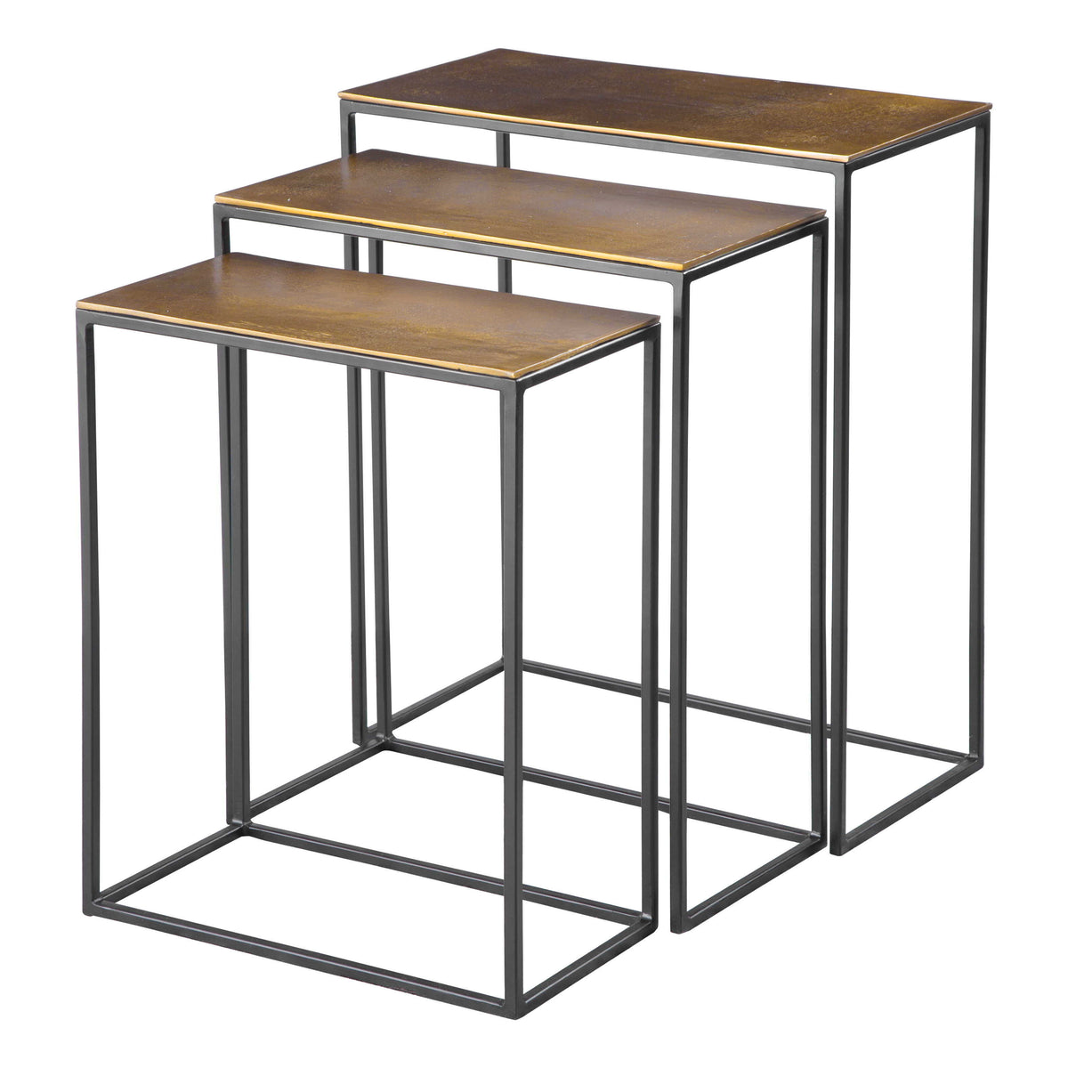 Coreene Nesting Tables (Set of 3) Gold - Bronze / Black by Uttermost - View 1