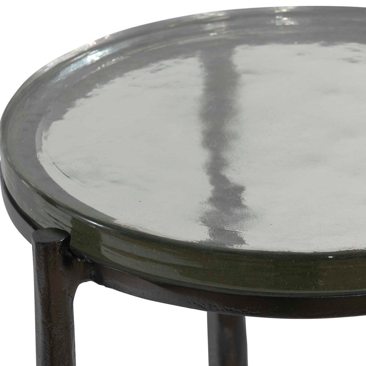 Eternity Iron & Glass Accent Table - Black by Uttermost - View 5