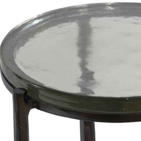 Eternity Iron & Glass Accent Table - Black by Uttermost - View 5