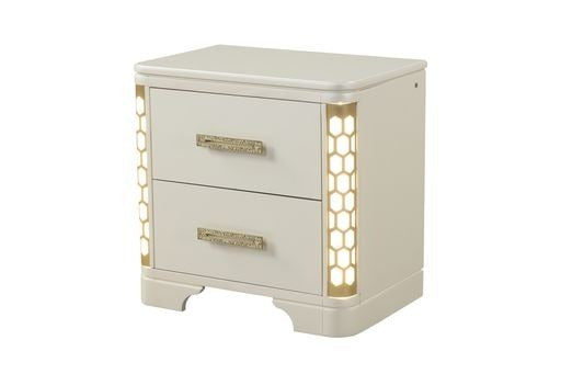Jasmine Nightstand with side LED lightning made with Wood in Beige same as G150109065 (NJ inventory)
