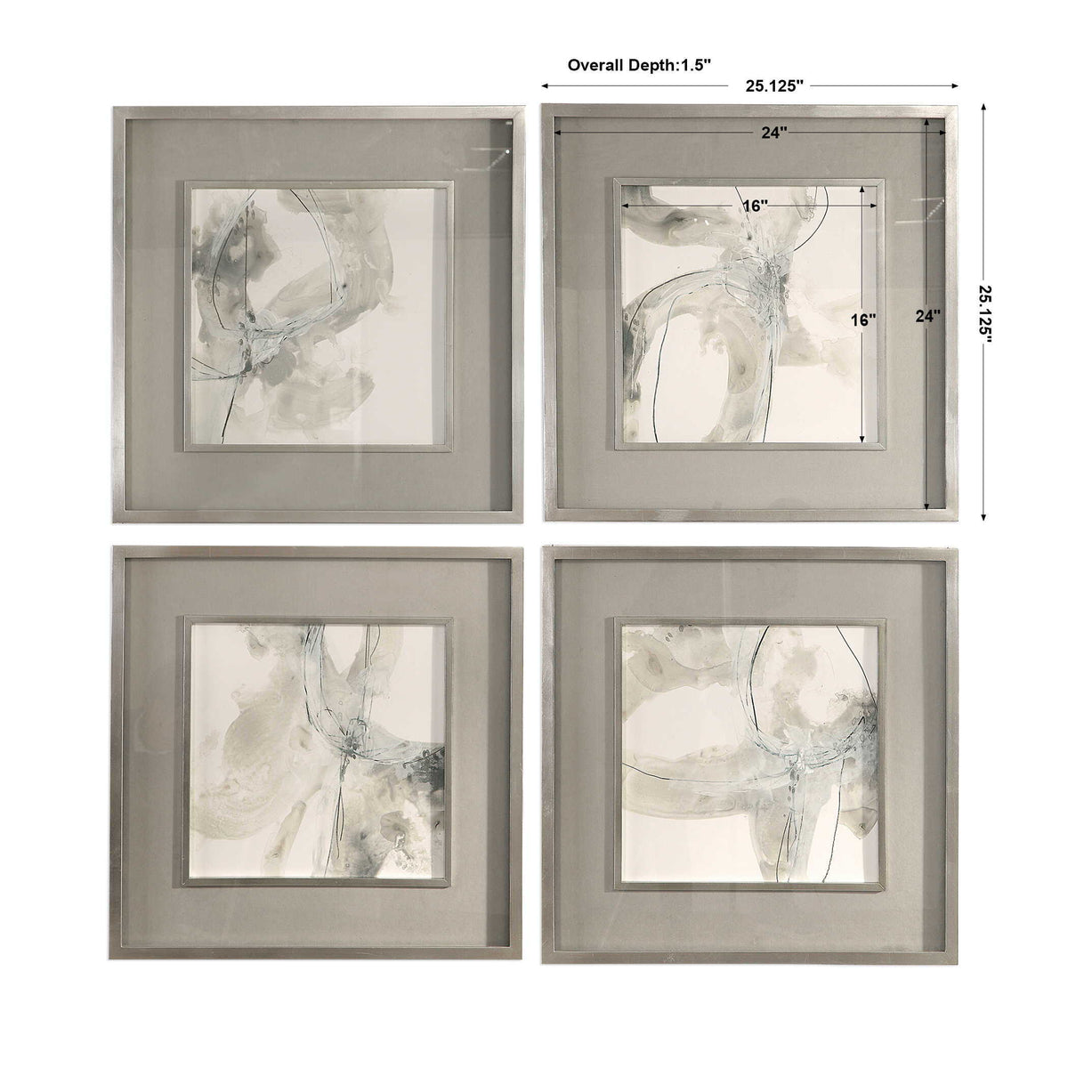 Divination Abstract Art (Set of 4) - Beige / Gray by Uttermost - View 6